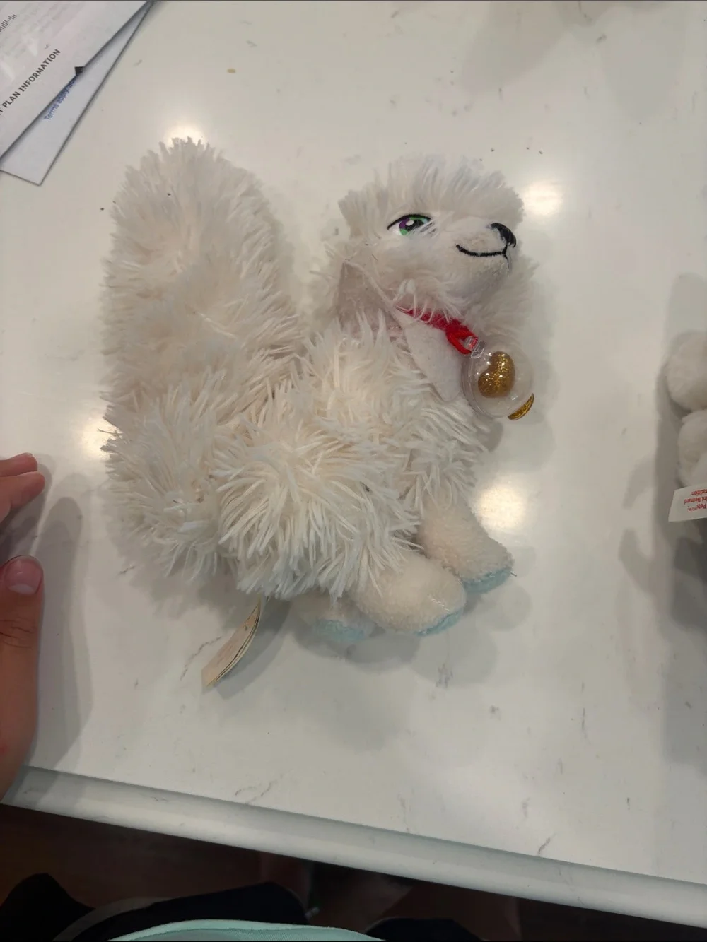 Gund White and Brown Plush Puppy Pair with Collar Charms